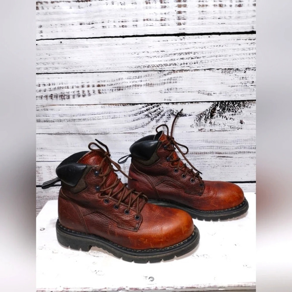 Red Wing Boots 2326 Supersole Size 9 Leather Work Utility Steel Toe Blue Collar - Picture 3 of 9